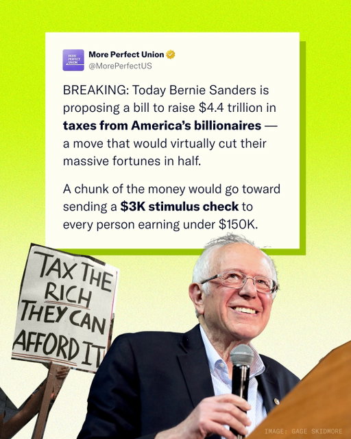 Bernie’s Billionaire Tax Bill has a nice ring to it