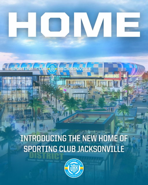 Welcome home, JAX. 🏠

Sporting JAX is proud to announce a site in the Town Center area that will serve as the permanent home for the club and anchor a transformative mixed-use sporting and entertainment district in North Florida. 

📰 Link in Story

#ProSoccerProJAX