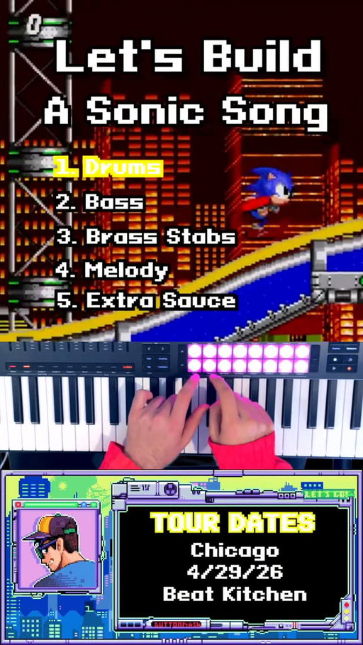 Let’s Build A Sonic 2 Song! This one is inspired by Masato Nakamura’s “Chemical Plant Zone” from Sonic 2! I added a little something extra at the end to give it my own touch? What do you think? What other games do you want to see me do this with? I AM GOING ON TOUR! TICKET LINK IS IN MY BIO AND DATES ARE LISTED IN THE VIDEO ABOVE!!!! 👆