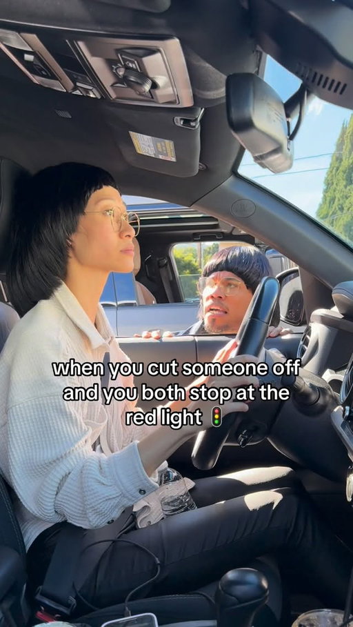 When you cut someone off at the red light be like🤣