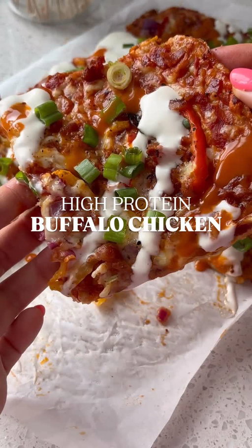 High Protein Buffalo Chicken Crust Pizza 🍕 with 165g protein!!

Comment “recipe” and I’ll send the full printable recipe with macros, tips and tricks straight to your DMs!

Okay I’m just gonna say it - this might be my most unhinged pizza creation yet… and I fully stand by it!

If Buffalo wings and pizza had a spicy, high protein baby, this would be it. 

INGREDIENTS -
CHICKEN CRUST
450g ground chicken
2 large eggs
1/2 cup parmesan cheese 
1 tsp garlic powder
1 tsp italian seasoning
1/2 tsp salt
1/2 tsp black pepper

TOPPINGS
1/2 cup buffalo sauce 
1/3 cup spicy pizza sauce
1 cup mozarella cheese
1/4 red onion, sliced
2/3 cup banana peppers 
3 bacon strips, cooked
Fresh green onions

DIRECTIONS - 
1) Set your oven to 400°F (200°C) and line a baking sheet with parchment paper.
2) In a large bowl, mix together ground chicken, eggs, parmesan, garlic powder, Italian seasoning, salt, and black pepper until fully combined.
3) Transfer the chicken mixture onto the prepared baking sheet and press it into a thin, even circle or rectangle.
4) Pop it in the oven for 25 minutes, or until golden and firm. Let it rest for 5 minutes to set.
5) Crank the oven up to 425°F (220°C). Spread on your buffalo sauce, pizza sauce, cheese, red onion, banana peppers and bacon. Bake for another 10 minutes, until the cheese is melty and bubbly. Can broil for 1-2 minutes at the end, but keep a close eye on your pizza so it doesn’t burn.
6) Let it cool slightly, top with fresh green onions, blue cheese dressing/ranch, more buffalo sauce, then dig in and enjoy every crispy, cheesy bite!

https://basicswithbails.com/ingredients/chicken/buffalo-chicken-crust-pizza/

#chickencrustpizza #chickencrust #highproteinrecipes #highproteindinner #proteinrecipes
