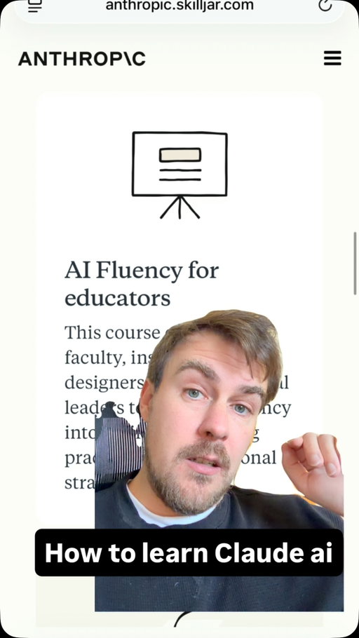 Most people don’t know this exists.

Free courses from Anthropic. Certificates included.

Claude 101. AI fluency. Claude Code.

If you’re switching tools, learn it properly.

Follow for daily AI education.
Free AI learning resources in the link in bio.

#learnai #ainews #Anthropic #ClaudeAI #AIEducation