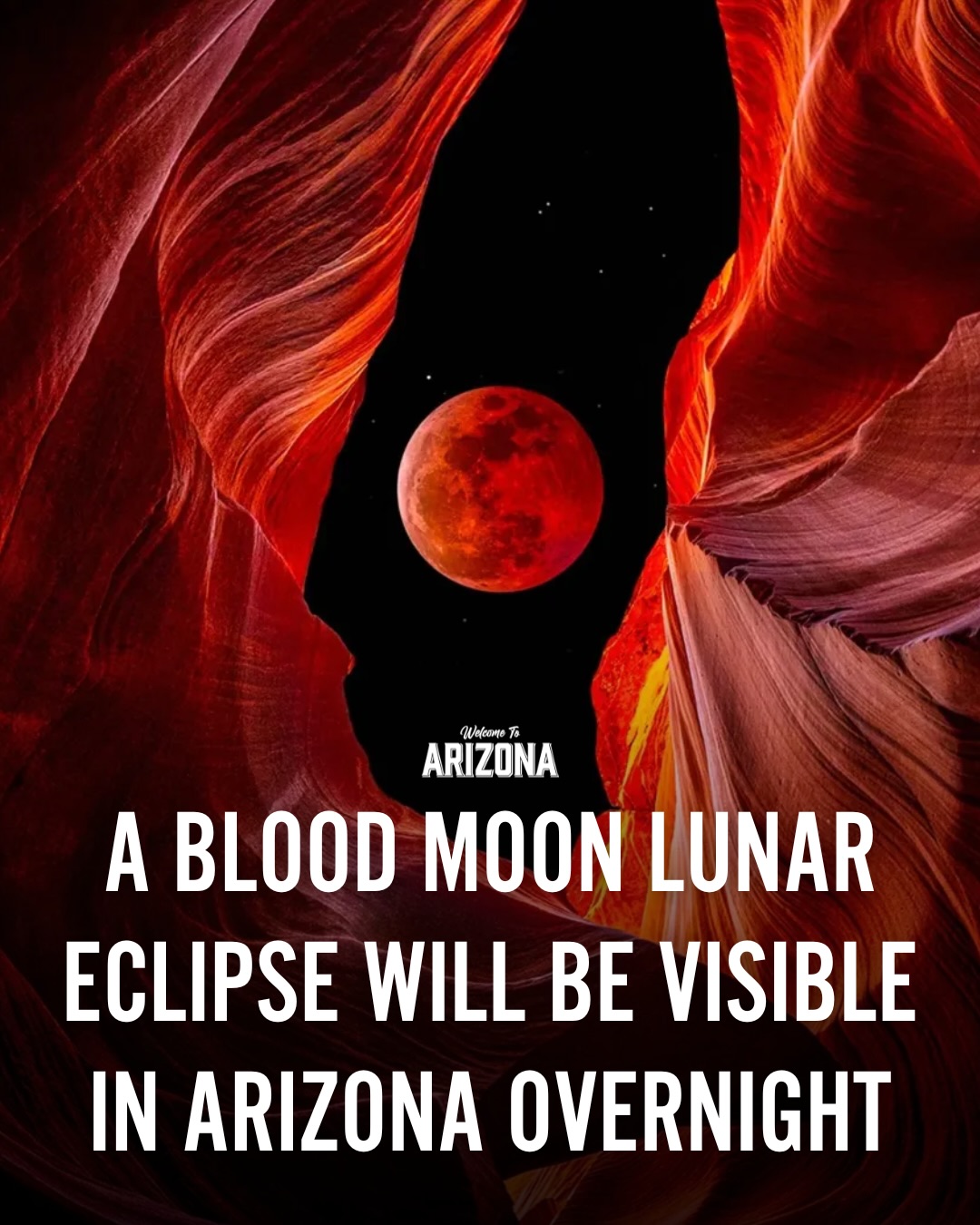 A “Blood Moon,” also known as a total lunar eclipse, is rising overnight 🌘

It will be visible across the state in the early morning hours of Tuesday, March 3, 2026. Peak totality is expected at 4:33 a.m. MST, when the Moon will glow a deep red before sunrise.

Clear skies are forecast across much of Arizona, creating ideal viewing conditions. This will be the last total lunar eclipse visible from North America until 2029, and no special equipment is needed to view it.

📷 These stunning shots of the Blood Moon over Antelope Canyon are courtesy of our friend @theskydetective 

#BloodMoon #LunarEclipse #Arizona #ArizonaSky #Space