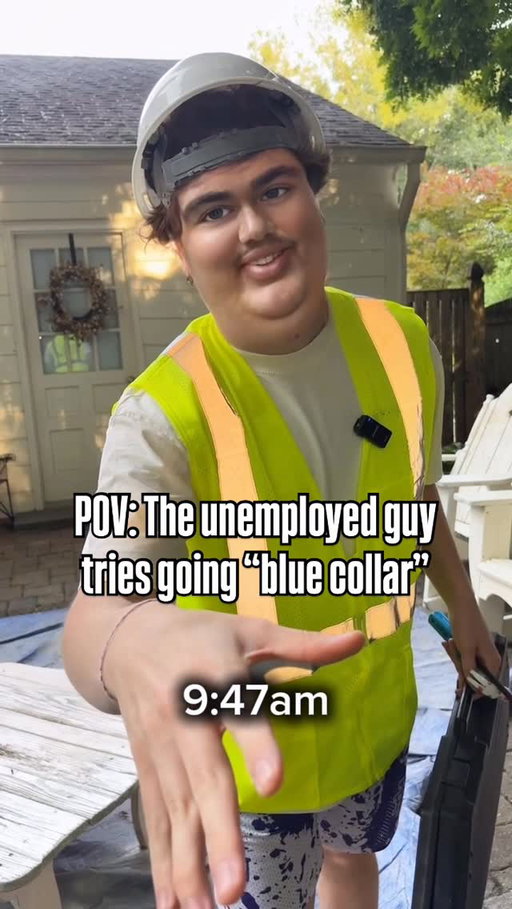 at least he knew to hang it up 

#satire #fyp #bluecollar 
#unemployed #workhumor