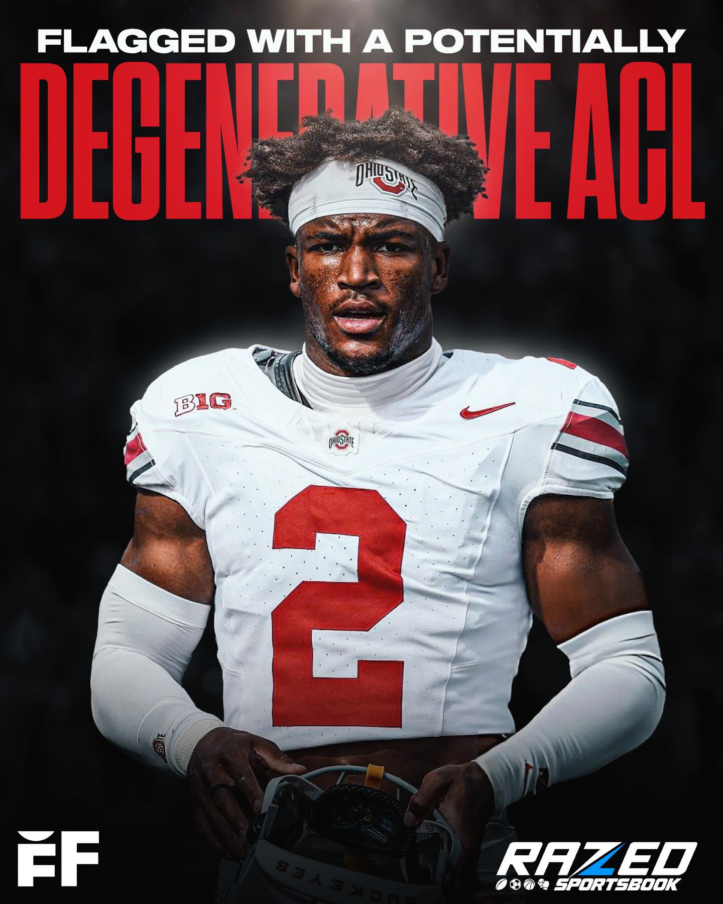 Ohio State star safety and projected Top 10 pick Caleb Downs was flagged with a partially torn meniscus and a potentially degenerative ACL during medical checks at the scouting combine. 

“Ending on a bummer here, I was told by an NFC scout that Ohio State all-class safety Caleb Downs had a couple of issues flagged during his medical check. Nobody expected him to test this week anyway, so it flew a bit under the radar. However, I was told that Downs was flagged with a partially torn meniscus this week. That is not a serious concern, but also being flagged with a potentially degenerative ACL is.

Now, this is not to signify any sort of a significant drop for Downs, who likely will return and get a second opinion and a second check. Besides, plenty of NFL players have been flagged with degenerative knees before, but have gone on to have successful NFL careers.”

(via Cory Kinnan)