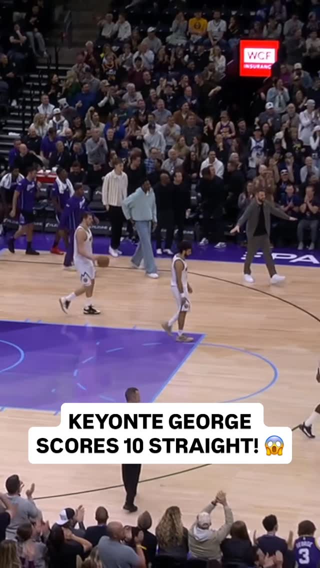 @keyonte1george unleashes a NASTY stepback to drill the three! He’s scored 10 straight for Utah 😤 DEN/UTA on NBA League Pass • <link in bio>