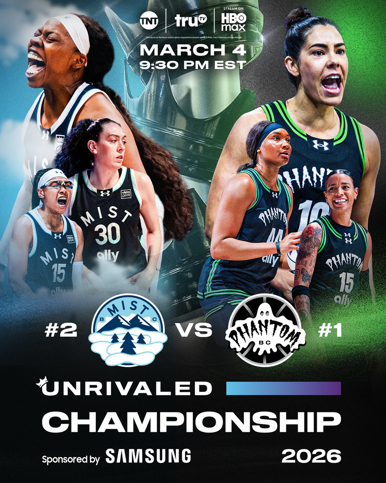 The stage is set, championship game on March 4th 9:30pm EST on TNT, truTV and HBO Max🤩