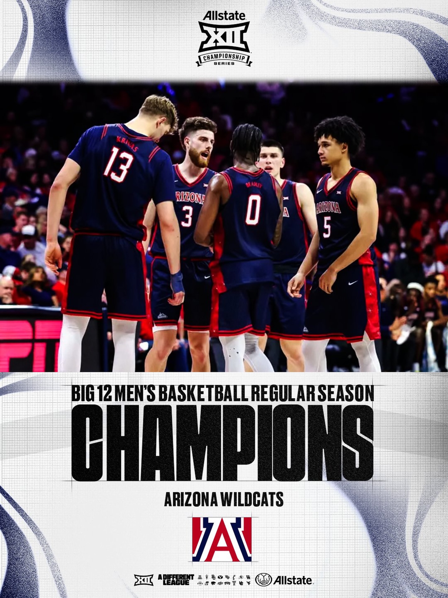 CHAMPIONSHIP CATS 🏆

Congratulations to @arizonambb for claiming the 2026 Big 12 Men’s Basketball Regular Season Championship.
