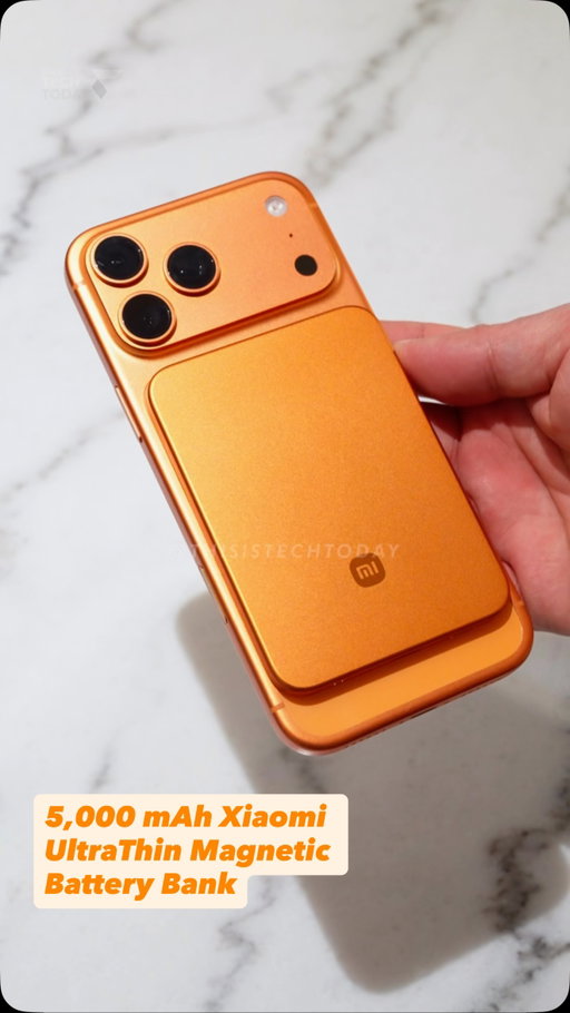 I didn’t know that I could love a power bank before. This is the @xiaomi.global UltraThin Magnetic Powerbank, which provides 5,000 mAh of extra battery charge in an incredibly thin, 6mm thin form factor. Hilariously, the manual was thicker than it!! This thing was certainly made with the iPhone in mind, and it goes so well with my orange @apple iPhone 17 Pro Max. 

#apple #appleiphone #iphone #iphone17promax #magsafe