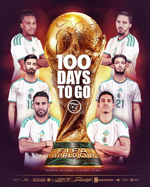 100 يوم قبل المونديال… الخضر يتهيأون للعرس الكروي العالمي 🇩🇿⚽