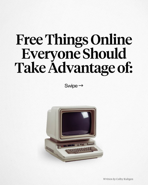 Some free things online I think everyone should take advantage of.

What did I miss?