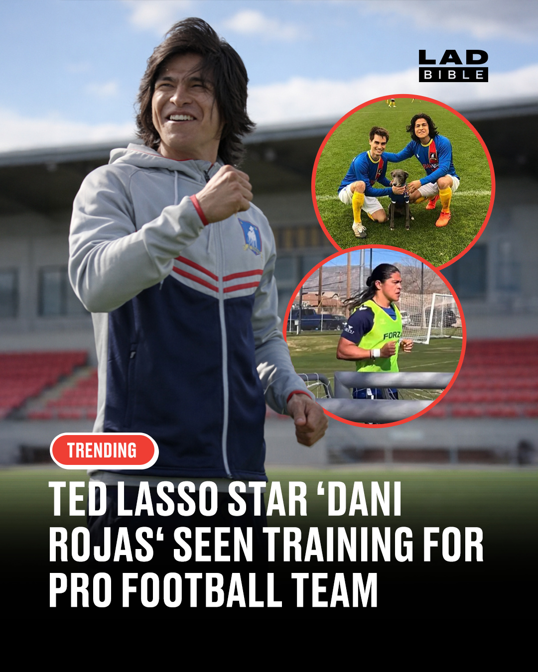 The Ted Lasso Star was out on the pitch with the American club ⚽️⁠
⁠
Cristo Fernández who brought Dani Rojas to life was out on the pitch training with El Paso Locomotive FC and even playing in their recent preseason friendly, with fans buzzing about the possibility he could soon sign a real professional contract with the USL Championship side.⁠
⁠
The 35-year-old Mexican star actually played football seriously in his youth before a knee injury rerouted him into acting – and now the worlds of Hollywood and real sport might be colliding as he looks set to chase that dream again. No official club announcement has come yet, but locals and supporters are already excited ahead of El Paso’s season opener.⁠
⁠
Football might be life again for Dani Rojas, but this time on a real pitch 👀⁠
⁠
#tedlasso #entertainment #ladbible