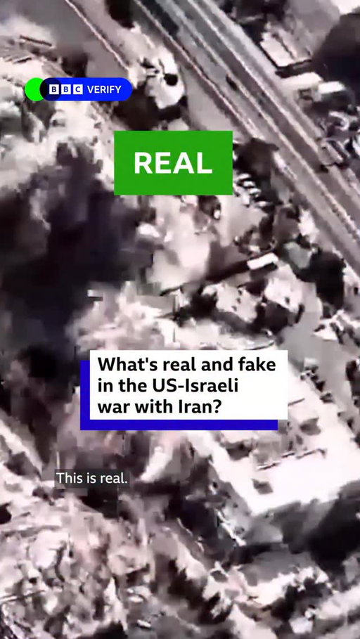 Can you tell which of these videos from the US-Israel war in Iran are fake?
 
One video, which has got 70 million views and claims to be of an Iranian missile attacking a US fighter jet, is actually from a video game. 
 
Tap the link in @BBCNews’s bio for the latest updates on what is happening in the Middle East. 
 
#BBCNews