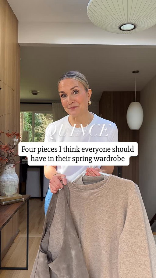Comment SHOP for links! // Four spring wardrobe essentials from @onequince !
 
✅Straight leg jeans: these are only $50 but have a designer brand fit!
✅Lightweight jacket: Needs to be warm enough for chilly days and roomy enough to layer over a tee or sweater. Choose a lighter color for spring vibes. 
✅Crewneck cashmere sweater: Endlessly versatile and cozy without being too bulky. Choose a light or pastel color. 
✅Suede bag: A modern update that will take you all the way to summer! This pebble color is the perfect practical choice and goes with everything. 

Comment SHOP below to receive a DM with the link to this post on my LTK! I’m 5’6” and wear small in tops and jackets and 26 in jeans. 

https://liketk.it/5W7Ij 
#everydaystyle #capsulewardrobe #fashionover40 #over50style #styletips