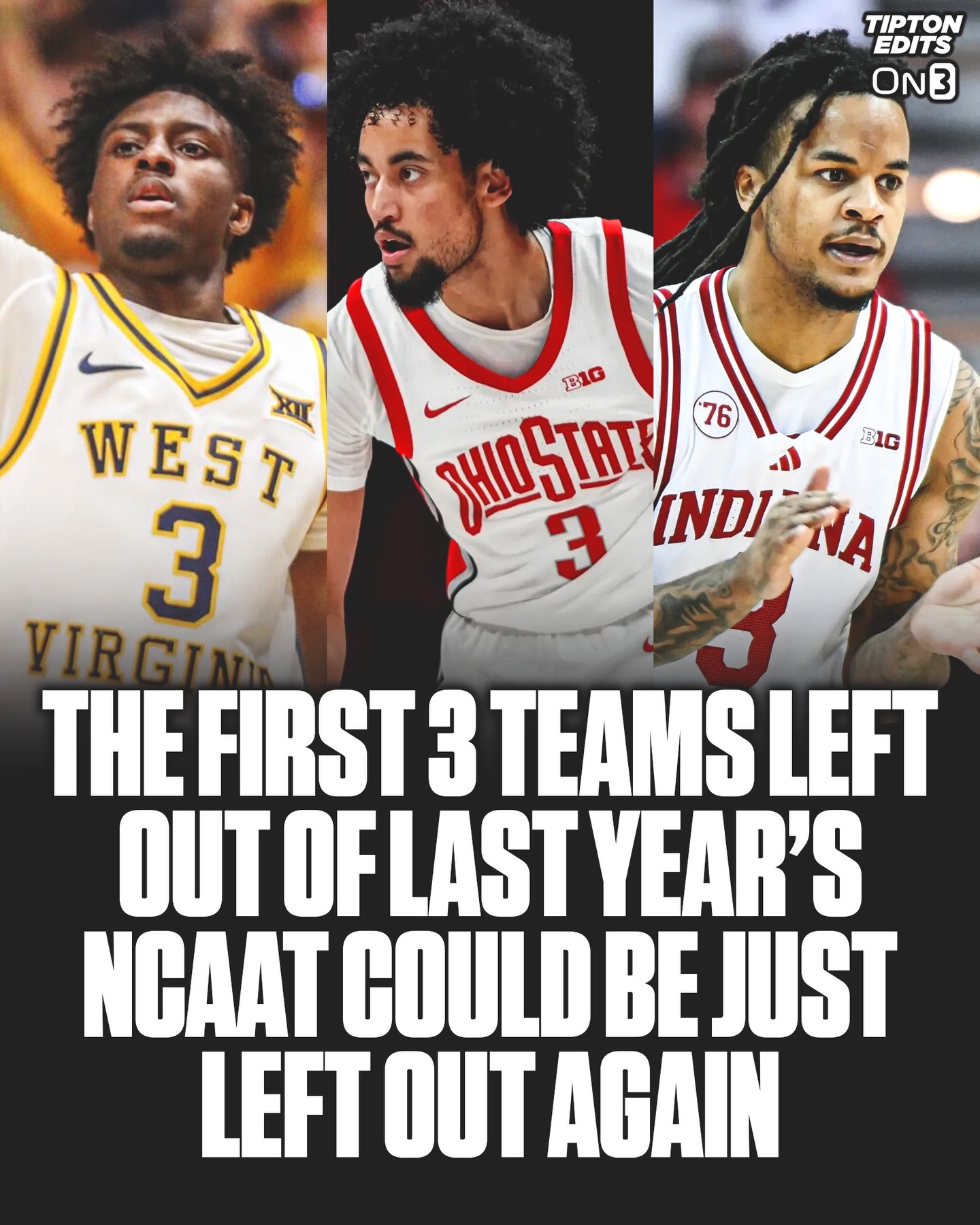 Ohio State, Indiana, and West Virginia all have a shot to miss the NCAA Tournament BARELY yet again 😨

Thoughts? ⬇️