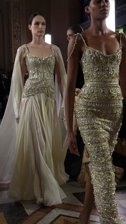 Lebanese label Aleen Sabbagh, founded by sisters Aleen and Natalie Sabbagh, presented their show in Paris last night at the Opera ✨ 

#aleensabbagh #fashion #couture #opera #lebanese