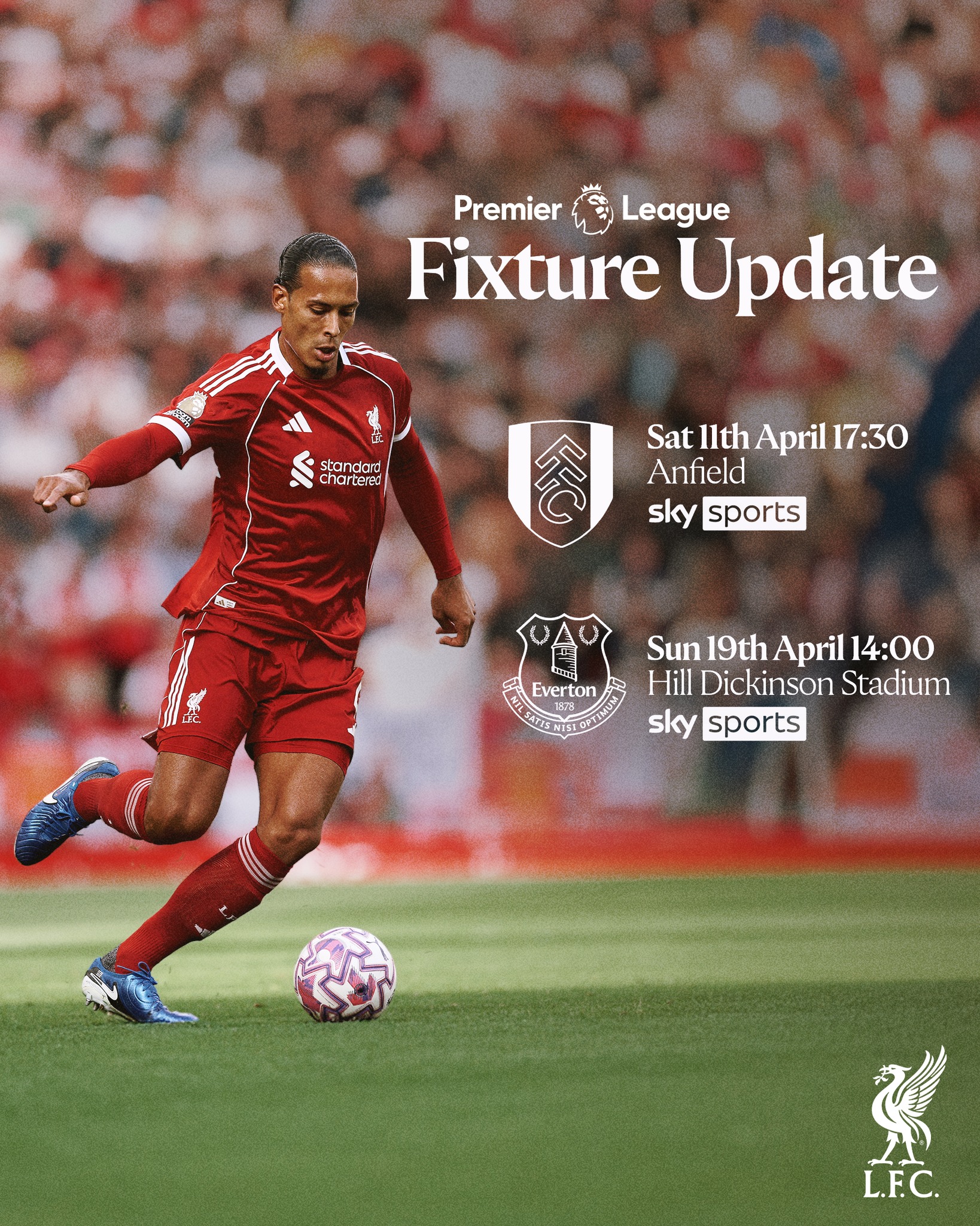 Two of our Premier League matches in April have been rescheduled ⚽️🗓️