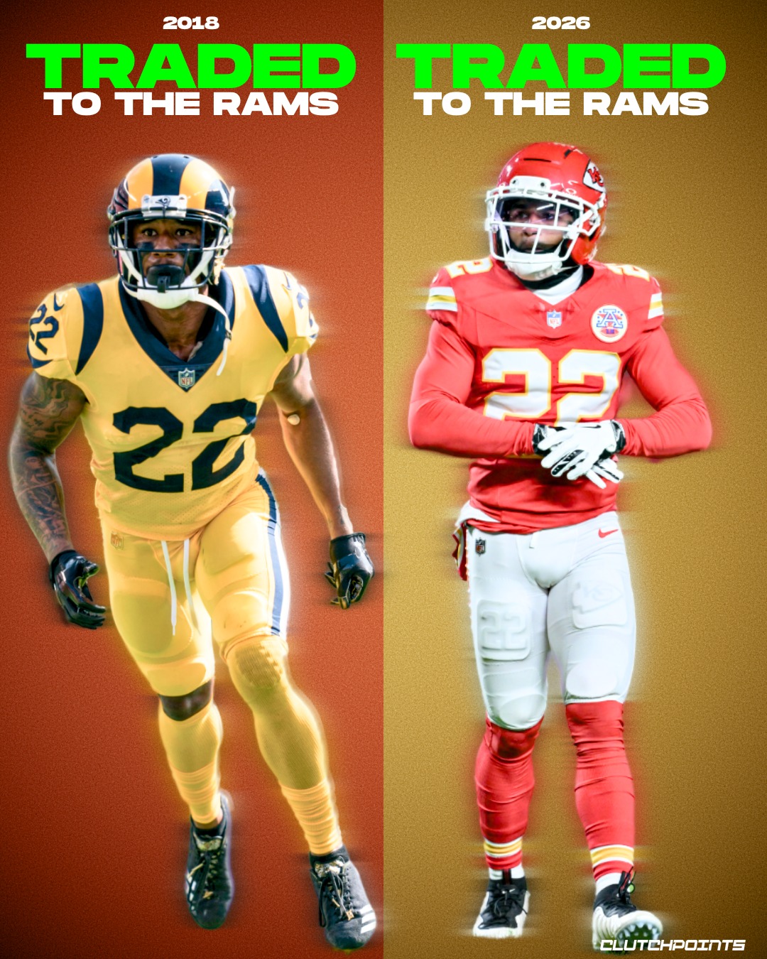 History is repeating itself in Los Angeles.

Back in 2018, the Rams shocked the league by trading for Chiefs All-Pro Marcus Peters. Now, eight years later, Les Snead has gone back to the same well. The Rams are sending their 2026 1st-round pick (No. 29), a 5th, a 6th, and a 2027 3rd-rounder to Kansas City for Trent McDuffie.

Just like Peters, McDuffie is a First-Team All-Pro heading to LA in his prime. He’s a two-time Super Bowl champ and a lockdown weapon who can play anywhere in the secondary.

The Chiefs get the draft capital to rebuild; the Rams get the elite corner they’ve been missing since Jalen Ramsey.