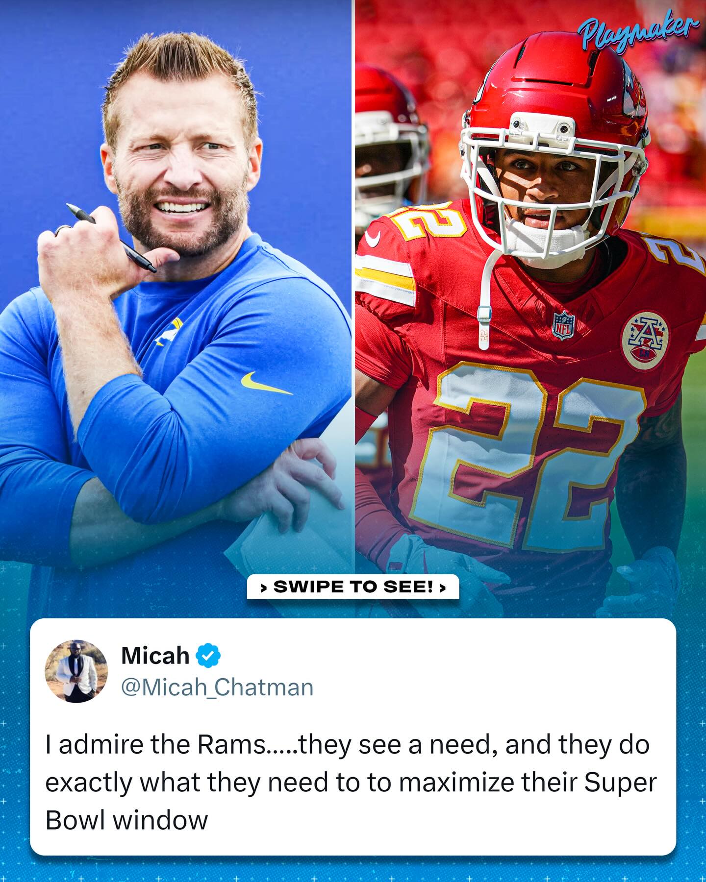The Rams and the Chiefs agreed to a blockbuster trade to send All-Pro CB Trent McDuffie to Los Angeles 🤯

Rams going all in 👀