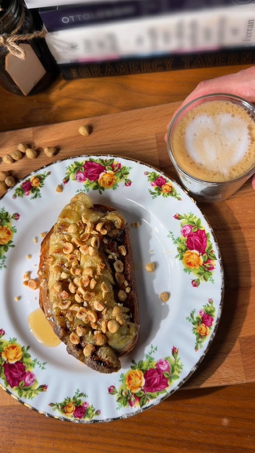 Caramelized roasted banana toast with almond butter, honey, and hazelnuts #PeetsPartner

If your breakfast doesn’t look like this then... wyd

I’m obsessed with this roasted banana sourdough toast. I’ve been pairing it with @peetscoffee Big Bang lately. It’s a medium roast with bright citrusy notes, some milk chocolate richness, and this subtle graham cracker finish that just works with toasted, nutty, sweet breakfasts like this. Super balanced, super drinkable.

If your morning coffee routine needs a small upgrade, grab a bag of Peet’s Big Bang wherever you buy your groceries and try it with your next breakfast. 

Let me know what you’d pair this with. 
#PeetsCoffee