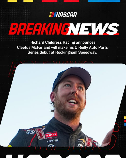 NEWS: He’ll be ripping around The Rock like a bald eagle! @cleetusmcfarland will make his @nascaroreillyap Series debut at @racetherock1965.