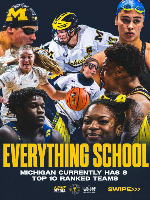 From the ice to the hardwood @umichathletics is stacking Top 10 teams across the board 👀〽️

(📸 | @michigandaily / @swimswamnews / Amy Sanderson)

•
•
•
#GoBlue #GoBlue〽️ #MichiganWolverines #MichiganFootball #Explore