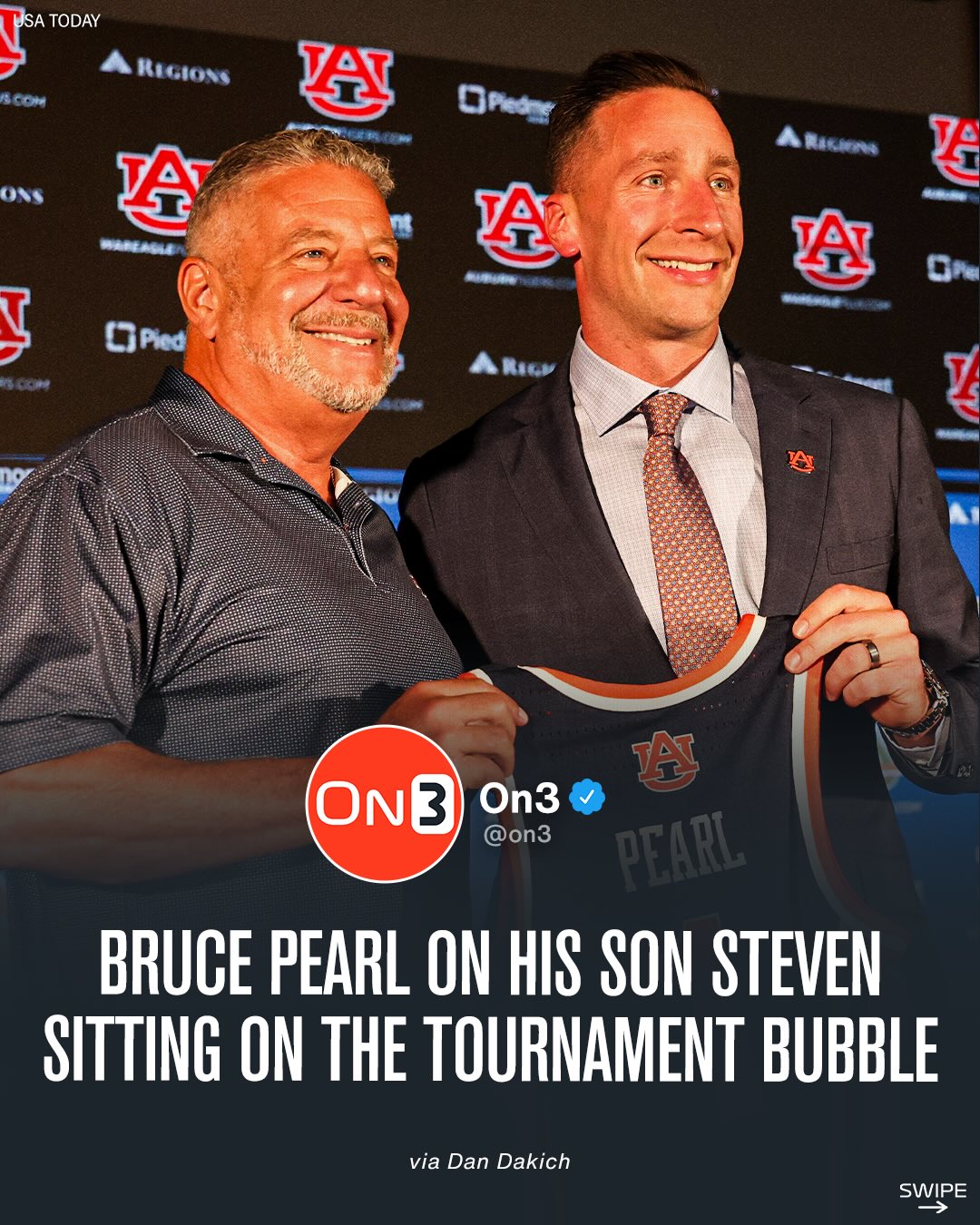 Bruce Pearl on Auburn and his son Steven sitting on the NCAA tournament bubble.

(via @dontatmedd)

Follow @On3 for the BEST of College Sports