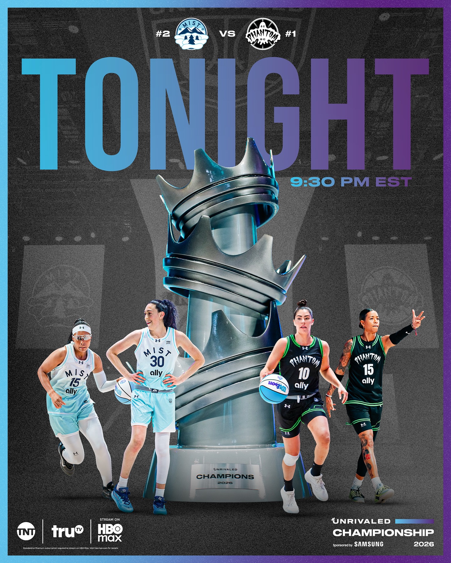 The wait is almost over!! Tip off is less than 2️⃣ hours away!! Who will be crowned champs?? 👀 Tune in TONIGHT at 9:30pm ET on TNT, truTV, and HBO Max