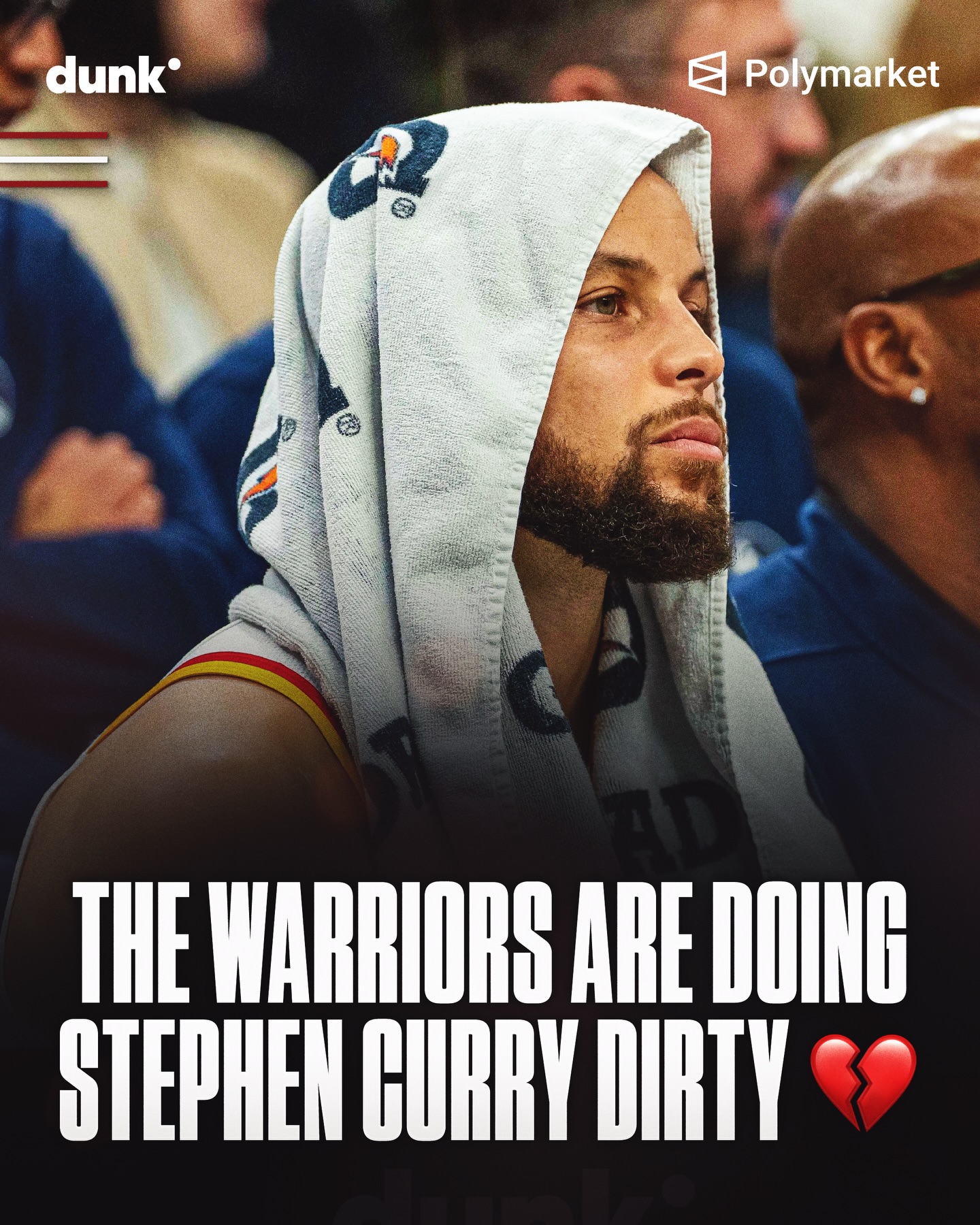Golden State’s front office hasn’t built a team that can compete for a championship, let alone the playoffs, for Stephen Curry. With Curry about to turn 38-years-old, and the Warriors making questionable moves like trading Jonathan Kuminga for a small return, it’s safe to say they’re doing one of the NBA’s greatest of all time dirty… even the Lakers landed Anthony Davis and Luka Doncic for LeBron James. @polymarketsports