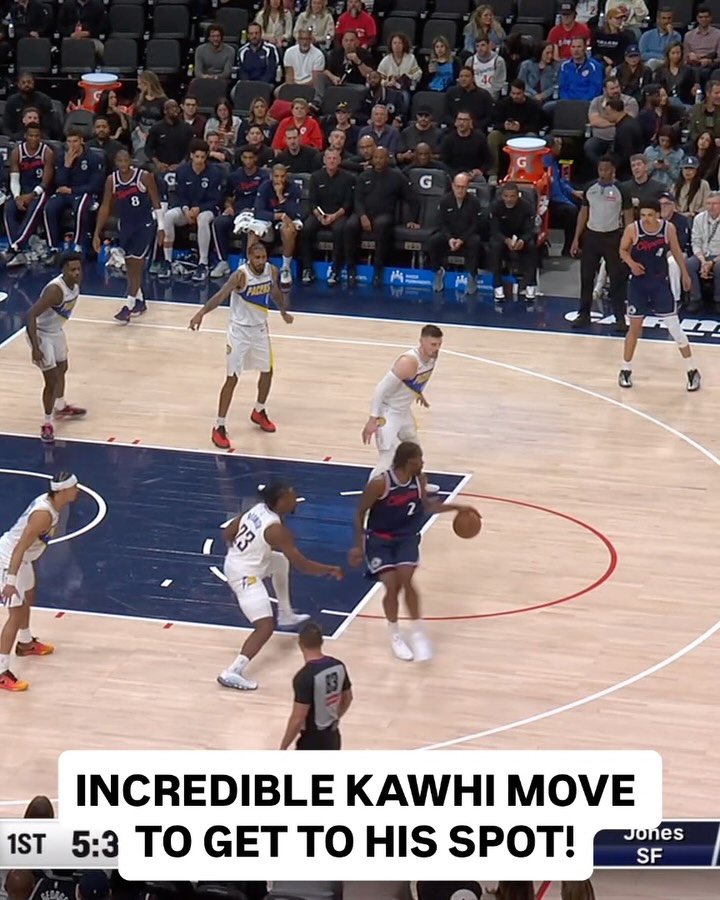 @kawhisklawset unleashes a fury of moves to get to his spot for the tough pull up jumper 👀 IND/LAC on NBA League Pass!
