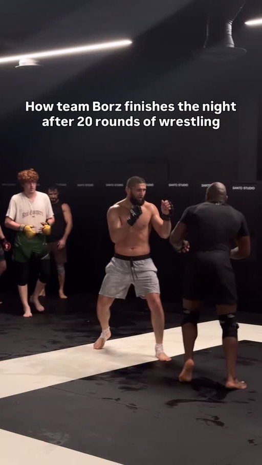@khamzat_chimaev leading an insane practice & camp tonight at @santostudios with @khalilrountree @realhuntermma @esembaev170 @khamzaev__ansar - amazing leadership and energy from @khamzat_chimaev