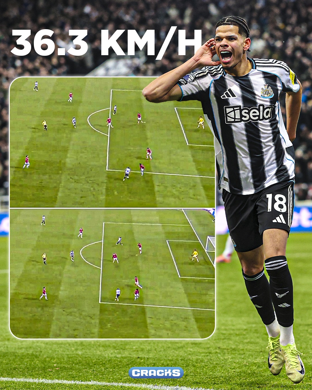 RÉCORD DE VELOCIDAD. ⚡️

William Osula registró la velocidad máxima más alta para un delantero en lo que va de esta Premier League.

36,3 km/h contra el Manchester United. 😨