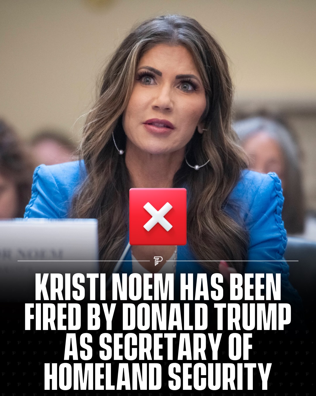 President Donald Trump has fired Kristi Noem as Secretary of Homeland Security and said Sen. Markwayne Mullin will replace her.

Trump said the change takes effect March 31, 2026. He also said Noem will move into a new role as “Special Envoy for The Shield of the Americas.”

#Pubity #Viral #Breakingnews