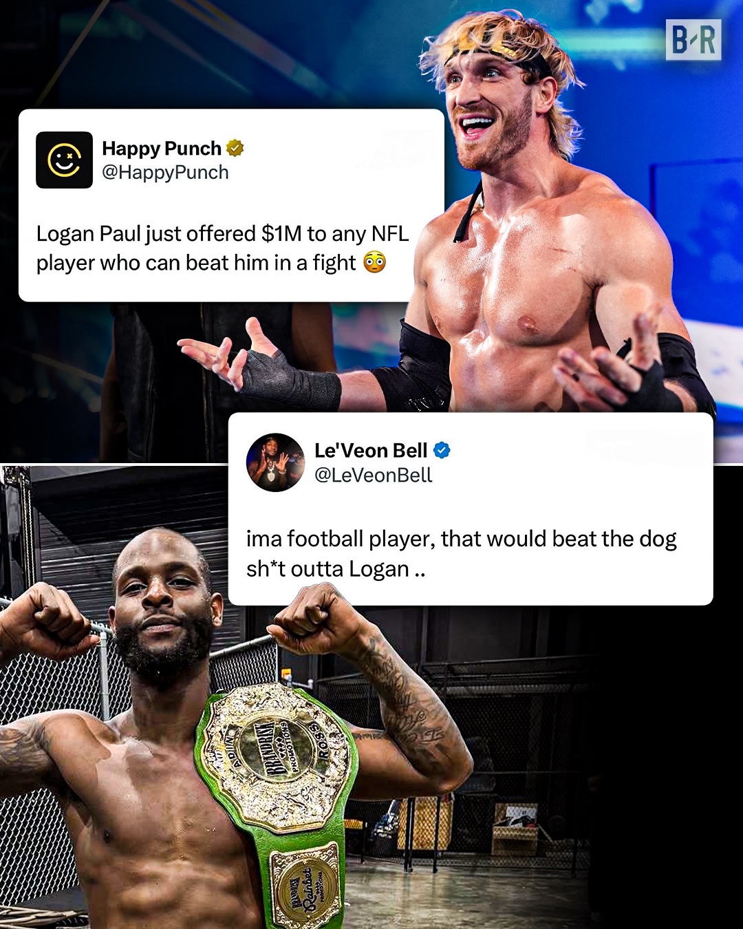 Le’Veon Bell and Logan Paul chirping each other 👀 🥊

(via @happypunch, @leveonbell, @loganpaul)