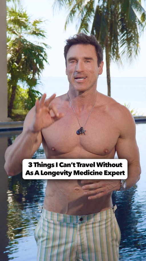 These are the things I can't go without when I head to vacation. 🌴 
👇 Comment down below, what are your must-haves?

#longevity #workout #supplement #doctor #wellnesstips #travel #vacation