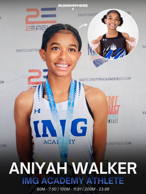 7TH GRADE STAR 🌟

Aniyah Walker from IMG Academy has achieved the US #1 middle school time for the 60 meters at 7.50 seconds and recently recorded personal bests of 11.81 seconds in the 100 meters and 23.88 seconds in the 200 meters during her outdoor season openers 🔥

🔜 New Balance Indoor Nationals 2026