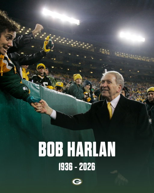 The Packers family is saddened to learn of the passing of Bob Harlan