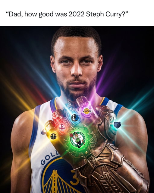 He was collecting their souls like Thanos 🔥😳

How good was 2022 Steph? Was he the best in the league at that time?