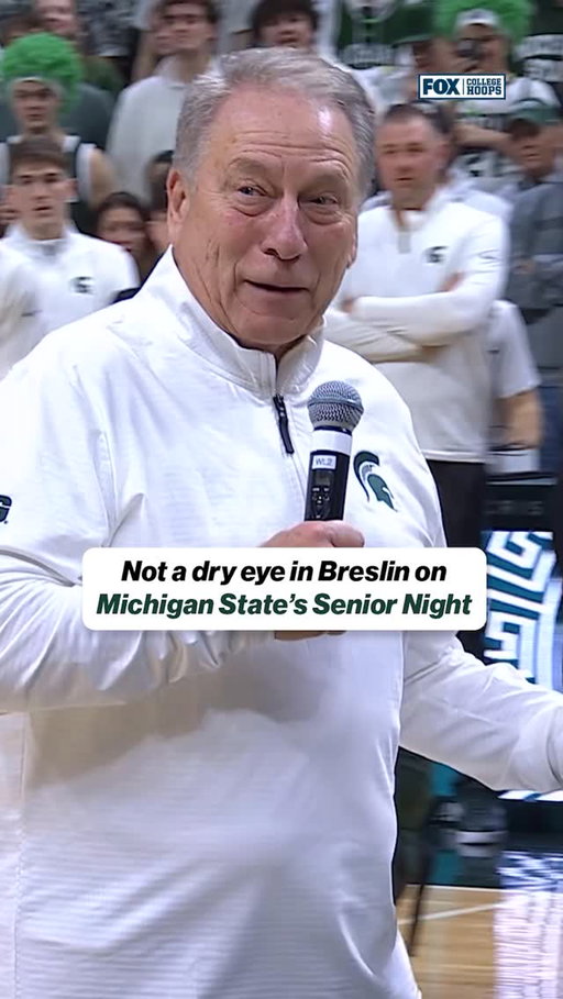 Michigan State HC Tom Izzo delivers a heartfelt message to the fans for sticking around for this year’s seniors on Senior Night 💚