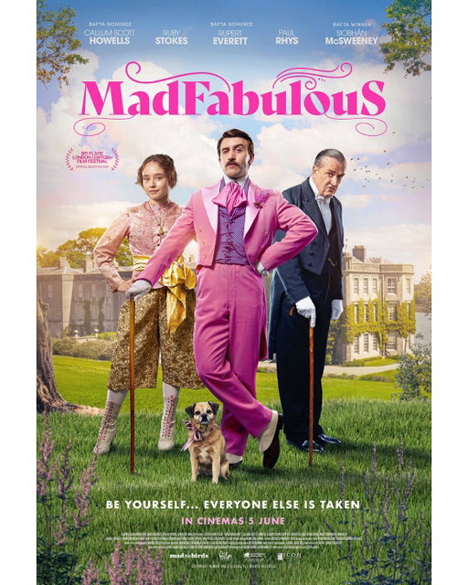 🚨 Exclusive poster 🚨
Check out this exclusive poster and stills for upcoming period comedy MadFabulous, starring Callum Scott Howells, Rupert Everett, Ruby Stokes, Siobhán McSweeney, Louise Brealey, Tom Rhys Harries, Paul Rhys, and directed by Celyn Jones. 

Madfabulous has its World Premiere at the 40th BFI Flare: London LGBTQIA+ Film Festival on 25th March, and in UK cinemas from 5th June!
.
.
.
#MadFabulous #newmovie #BFI #comedy
