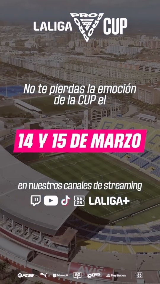 ¡ESTÁ TODO EN JUEGO! ‼️🏆

Después de una Regular Season histórica, llega el momento de la verdad: vuelve la CUP.

Dos días de pura tensión donde se decide todo. Piques en el escenario, sorpresas, emociones y el nivel competitivo más alto de FC26. 🛡️⚽

¿Te lo vas a perder? 💬👇
