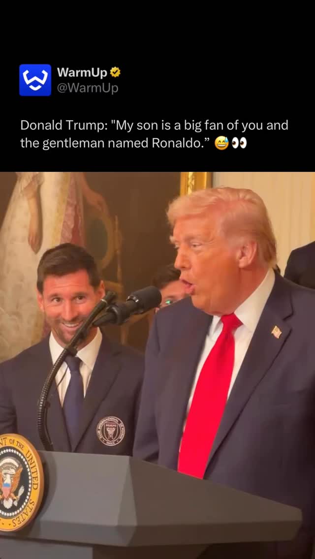 😂

On March 5, 2026, Lionel Messi and Inter Miami made a historic visit to the White House to celebrate their 2025 MLS Cup victory. Standing alongside President Donald Trump in the East Room, Messi became the first global soccer icon of his stature to be honored there in this manner. The team presented the President with a signature pink No. 47 jersey and a signed ball. Trump praised Messi’s impact on American soccer, noting that while many stars come to the U.S., Messi is one who truly wins.

(Via @alandete )