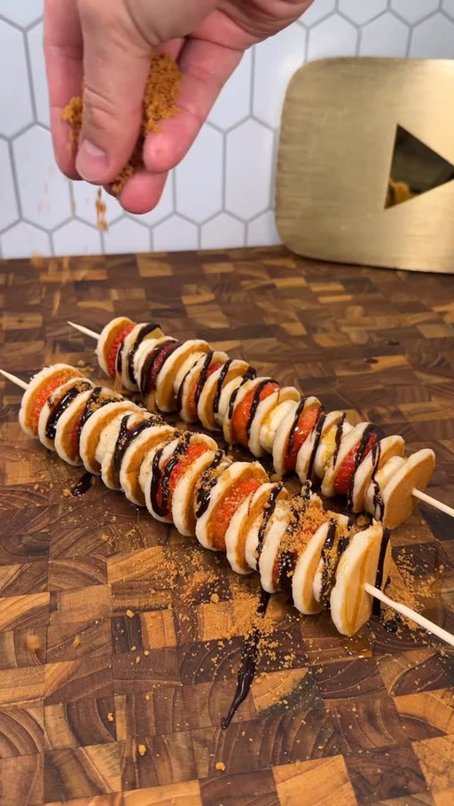 Pancake skewers 🥞 #satisfying #recipe