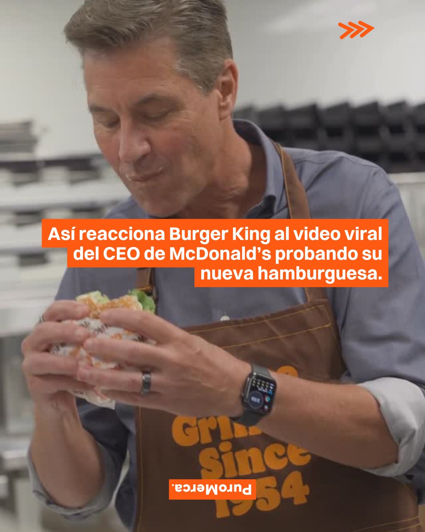 ¿Y si en PuroMerca ponemos a nuestro CEO a probar todas las hamburguesas? 👀🍔

La reciente presentación de la hamburguesa Big Arch por parte de McDonald’s generó conversación en redes sociales después de que su CEO compartiera un video probando el nuevo lanzamiento. 🎯📱

En el video, el ejecutivo describe la hamburguesa mientras resalta su tamaño y sabor antes de dar un pequeño primer bocado. El momento rápidamente se viralizó por el tamaño de la mordida y el tono corporativo del mensaje. 🎥💬

En medio de la viralidad, Burger King se sumó a la conversación con una publicación en TikTok protagonizada por su presidente. En el clip, el ejecutivo abre una Whopper y da una gran mordida frente a la cámara. 👑🍟

Aunque la marca no menciona directamente a su competidor, muchos usuarios interpretaron el momento como una respuesta indirecta al video del CEO de McDonald’s y a la forma en que presentó su hamburguesa. 🤝📲

Marcas como Wendy’s y A&W también reaccionaron con videos con su propio CEO comiendo su hamburguesa, aprovechando la conversación para sumarse a la narrativa en redes sociales. 🥤🍴

#PuroMerca 🧡