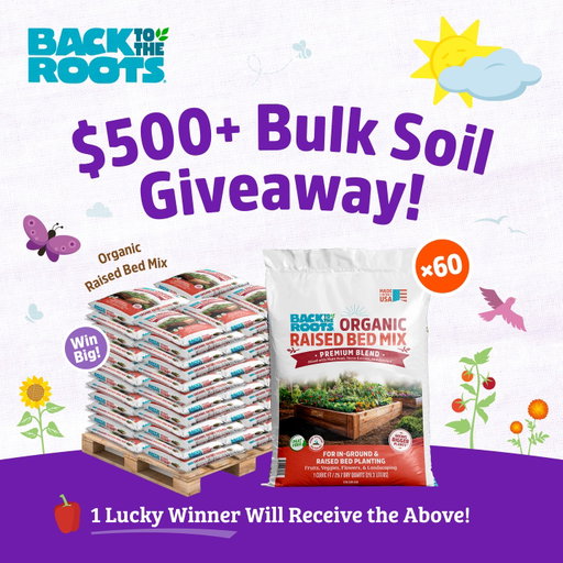 ⏰🌷$500+ Bulk Soil GIVEAWAY! 🌷⏰

Bulk Soil. Zero Hassle. Grow More, Work Less! 

Here to help you put that extra hour of sunlight to use, one lucky winner will receive an entire pallet of our Organic Raised Bed Soil - that’s 60 1 cu.ft bags at a value of $500!

To enter: 

1. Follow @backtotheroots_official.
2. Comment ‘WINNER’
3. Tag a friend you want to grow with. 

No purchase necessary. Contest ends 11:59 PM CT on 3/20/26. Open to US shipping addresses only. The winner will be notified via DM after contest end date. Void where prohibited. This contest is in no way sponsored, endorsed, administered by or associated with Instagram.

#organicgardening #gardeninggiveaway #gardengiveaway