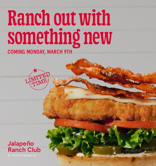 There’s new flavors in town. The Jalapeño Ranch Club and Strawberry Hibiscus beverages are coming to menus Monday, March 9th. 🤠🍓