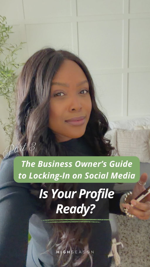 If someone landed on your profile today ready to buy… would they know what to do next?

→ Comment CHECKLIST and we’ll send you our Ultimate Instagram Checklist so you can make sure your profile is updated to clearly communicate what you offer, who it’s for, and what someone should do next.

Welcome to The Business Owner’s Guide to Locking in, Part 3. 🔐

In January, we audited.

In February, we built strategy.

This month, we’re making sure your profile is set up to convert.

Follow @highseasonco for Part 4.