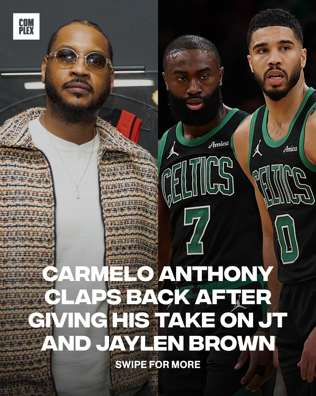 Carmelo Anthony shared his take on Jayson Tatum making his return to the Celtics from a perspective of growth 

What are your thoughts on Jayson Tatum’s return to the team? 

(🎥: @7pminbrooklyn)