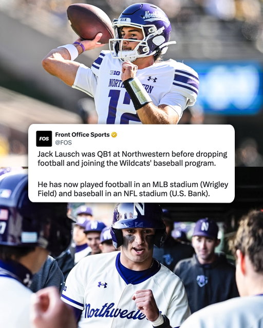 Northwestern's former QB1 has played college football in an MLB ballpark and, now, college baseball in an NFL stadium 🏈⚾️

Jack Lausch has quarterbacked the Wildcats at Wrigley Field, and has now played the outfield for Northwestern at the Minnesota Vikings' U.S. Bank Stadium.

(via @adub_sports, @nnn_sports)