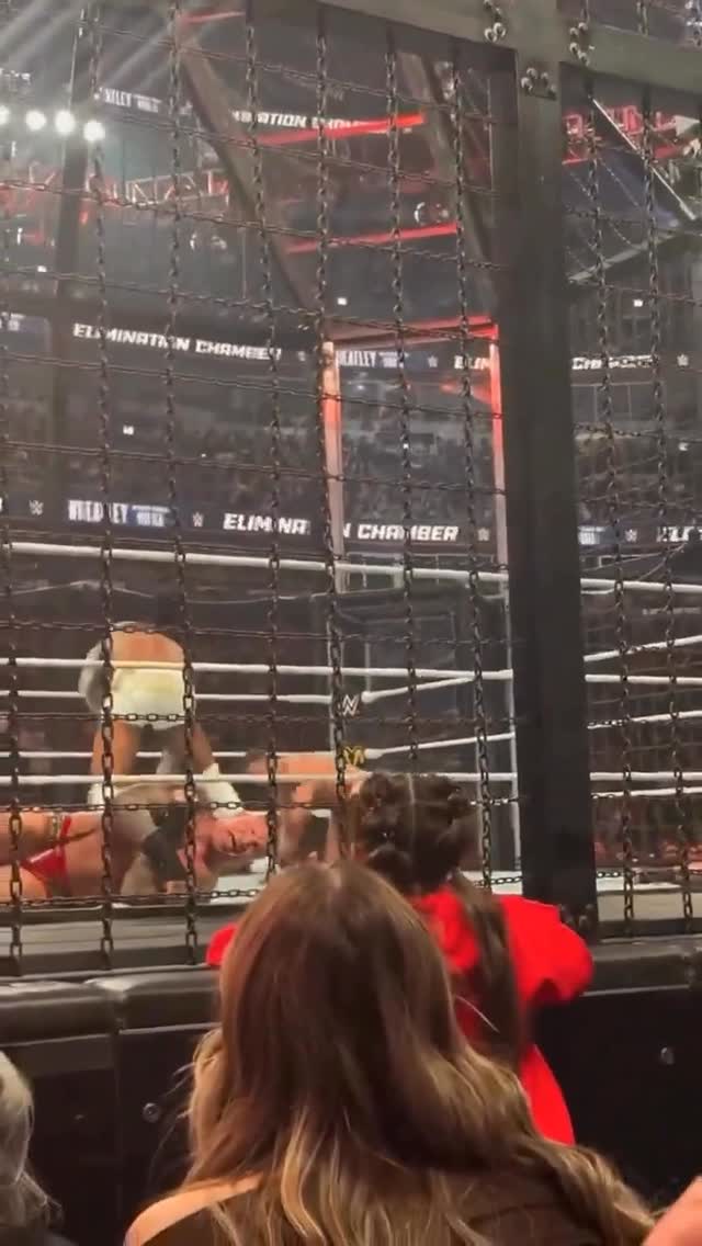 Randy Orton laughing towards his daughter and family after the unfortunate LA Knight slip up. 

#WWEChamber #EliminationChamber #RandyOrton #LAKnight #WWE